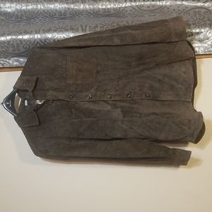 Mens Vintage Leather Jacket/Shirt Large